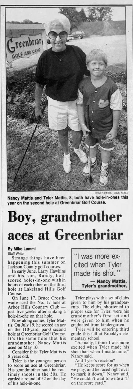 Greenbriar Golf Course (Greenbriar Golf & RV Park) - Aug 1993 Article